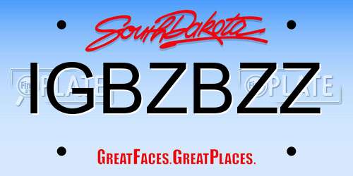 IGBZBZZ South Dakota License Plate