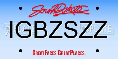 IGBZSZZ South Dakota License Plate