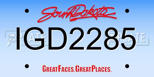 IGD2285 South Dakota License Plate