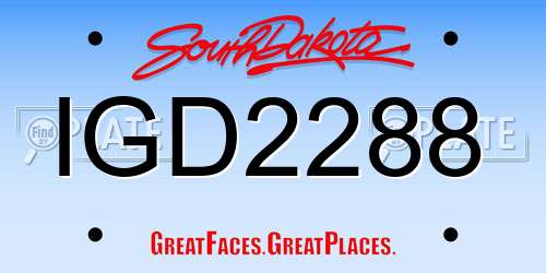 IGD2288 South Dakota License Plate