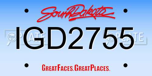IGD2755 South Dakota License Plate