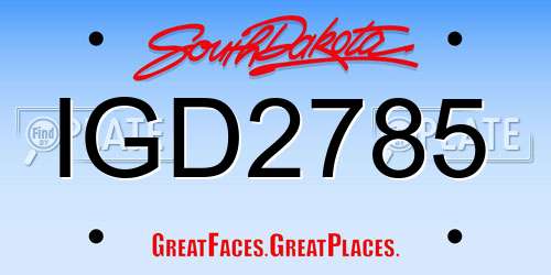IGD2785 South Dakota License Plate