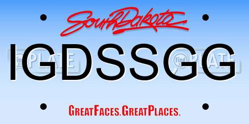 IGDSSGG South Dakota License Plate