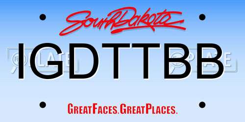 IGDTTBB South Dakota License Plate