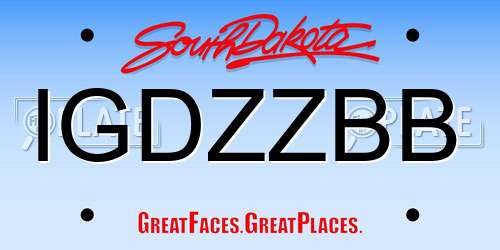 IGDZZBB South Dakota License Plate