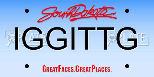 IGGITTG South Dakota License Plate
