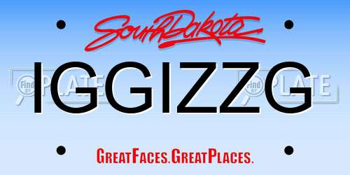 IGGIZZG South Dakota License Plate