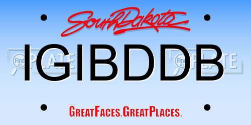 IGIBDDB South Dakota License Plate