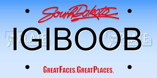 IGIBOOB South Dakota License Plate