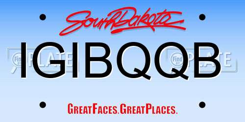 IGIBQQB South Dakota License Plate