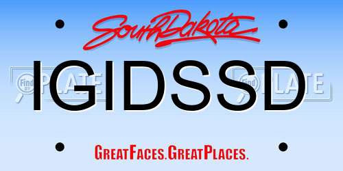 IGIDSSD South Dakota License Plate