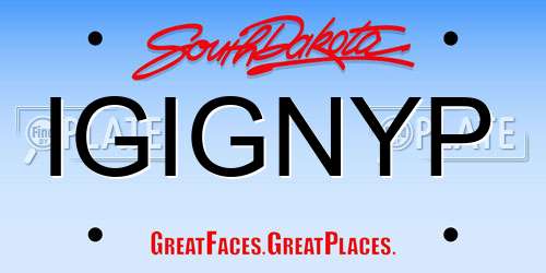 IGIGNYP South Dakota License Plate