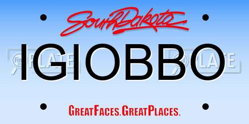 IGIOBBO South Dakota License Plate
