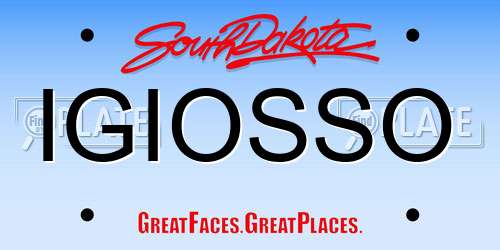 IGIOSSO South Dakota License Plate