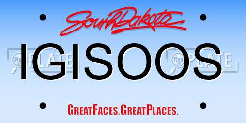 IGISOOS South Dakota License Plate