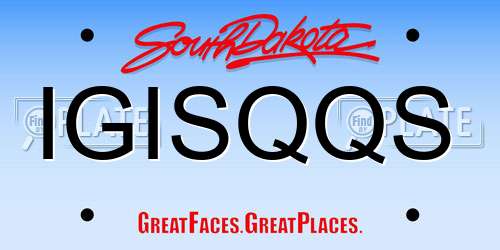 IGISQQS South Dakota License Plate