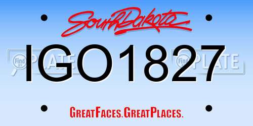 IGO1827 South Dakota License Plate