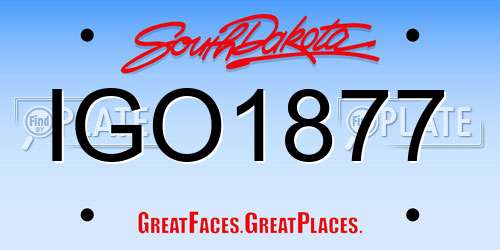 IGO1877 South Dakota License Plate