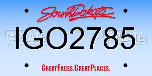IGO2785 South Dakota License Plate