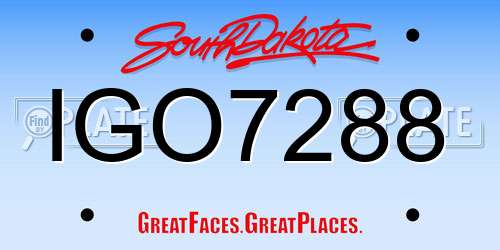 IGO7288 South Dakota License Plate