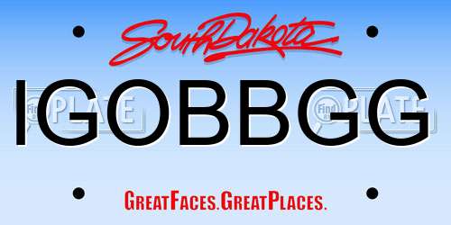 IGOBBGG South Dakota License Plate