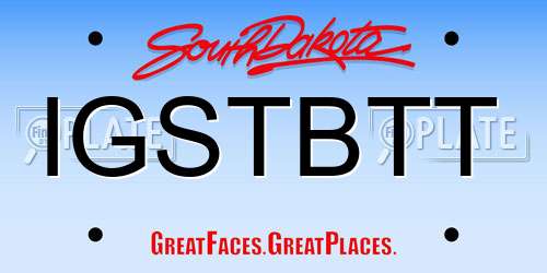 IGSTBTT South Dakota License Plate