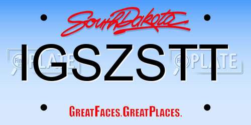 IGSZSTT South Dakota License Plate
