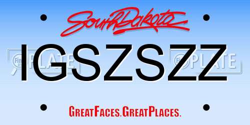 IGSZSZZ South Dakota License Plate