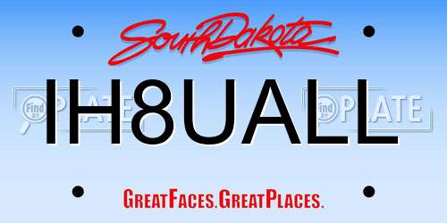 IH8UALL South Dakota License Plate