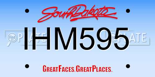 IHM595 South Dakota License Plate