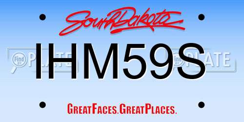 IHM59S South Dakota License Plate