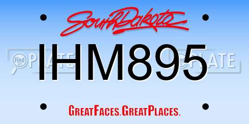 IHM895 South Dakota License Plate