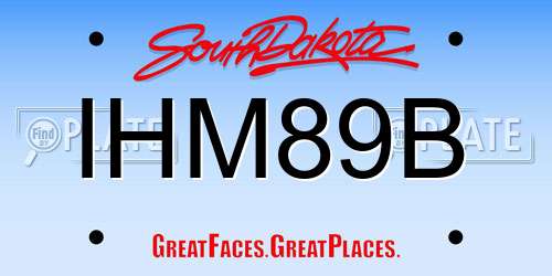 IHM89B South Dakota License Plate