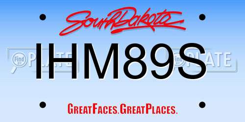 IHM89S South Dakota License Plate