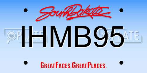 IHMB95 South Dakota License Plate