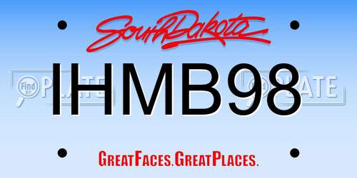 IHMB98 South Dakota License Plate