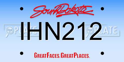 IHN212 South Dakota License Plate