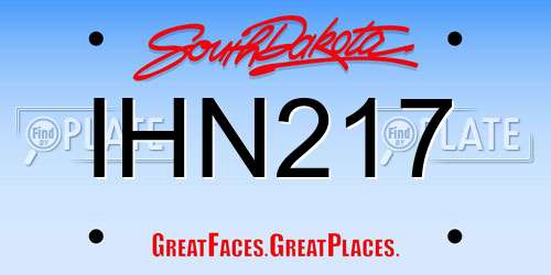IHN217 South Dakota License Plate