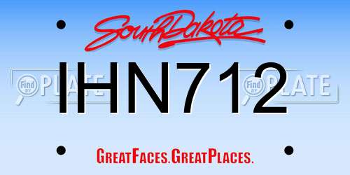 IHN712 South Dakota License Plate