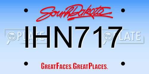 IHN717 South Dakota License Plate