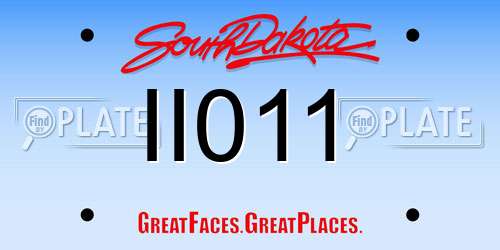 II011 South Dakota License Plate
