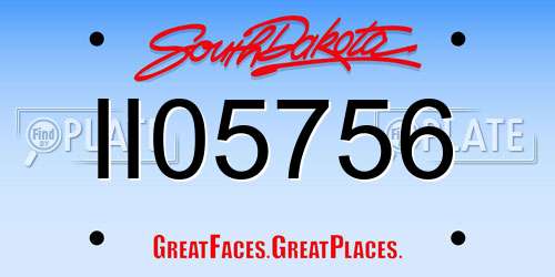 II05756 South Dakota License Plate