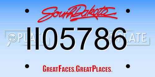 II05786 South Dakota License Plate