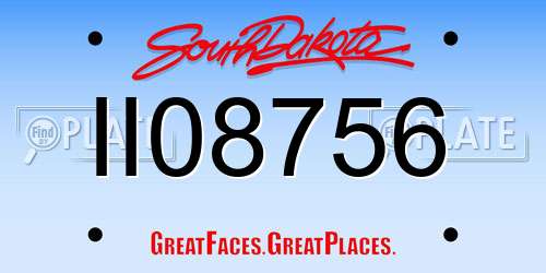 II08756 South Dakota License Plate