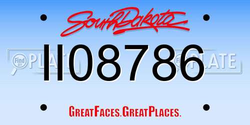II08786 South Dakota License Plate