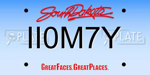II0M7Y South Dakota License Plate