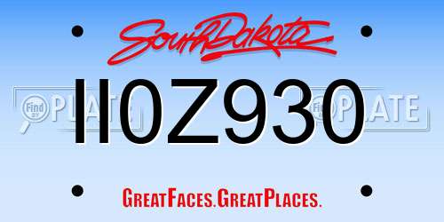II0Z930 South Dakota License Plate