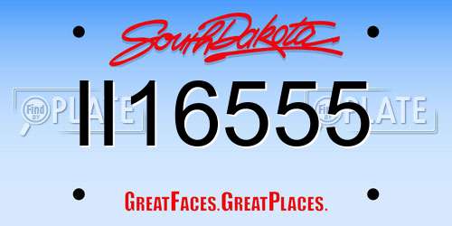 II16555 South Dakota License Plate