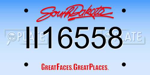 II16558 South Dakota License Plate