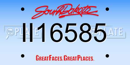 II16585 South Dakota License Plate